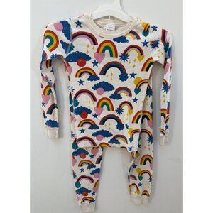 Hanna Andersson Kids Organic Cotton Pajama Set Rainbow Print Long Sleeve Size 8